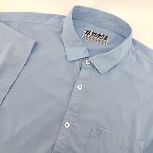 Dixxon Performance Bamboo Series Shirt Men 3XL Light Blue Short Sleeve Button Up